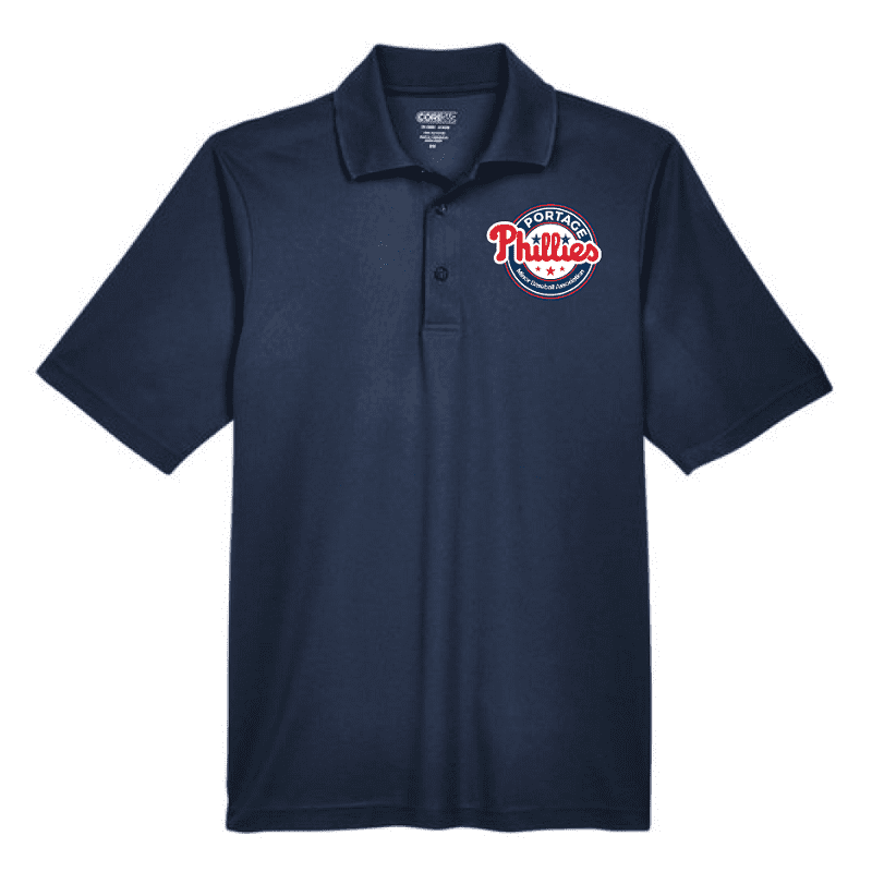 Navy 88181 Core365 Origin Performance Piqué Polo with Portage Phillies logo