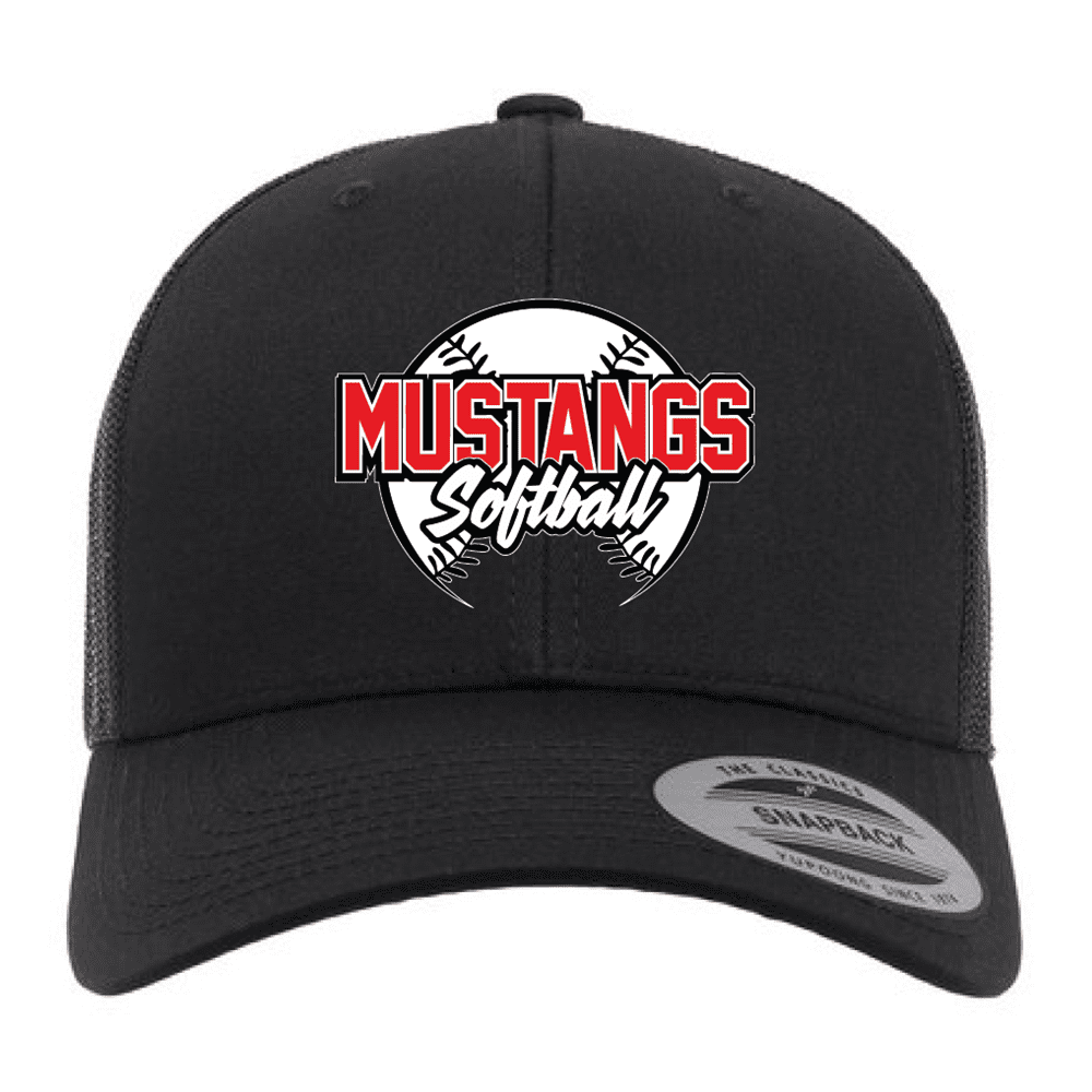 6606 Yupoong Adult Retro Trucker Cap - Black